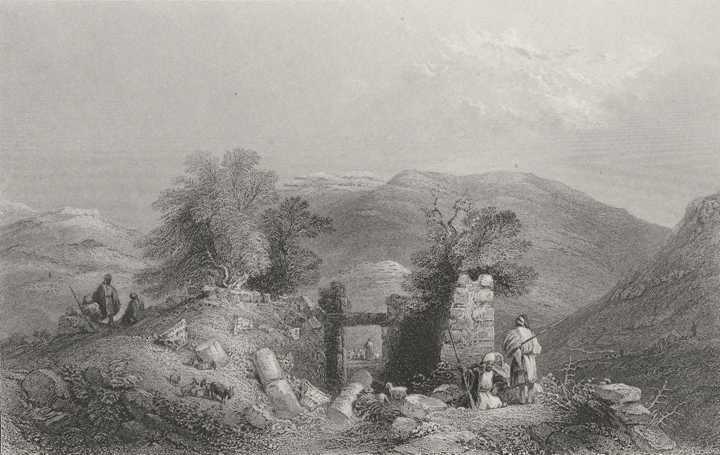 ISRAEL. Church at Shiloh-Bartlett 1847 old antique vintage print picture